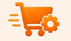 Ilustración de carrito de comercio electrónico